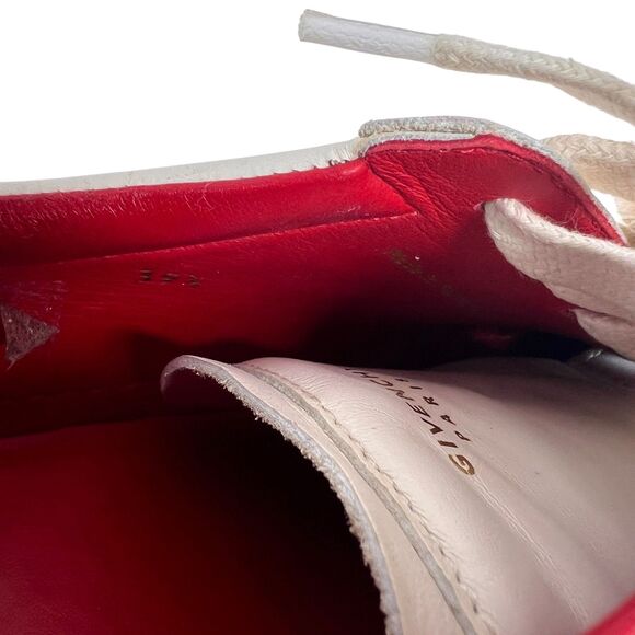 Givenchy Urban Knots Leather Sneakers Size EUR 39.5 White Red Heel Tab Designer - Picture 8 of 9